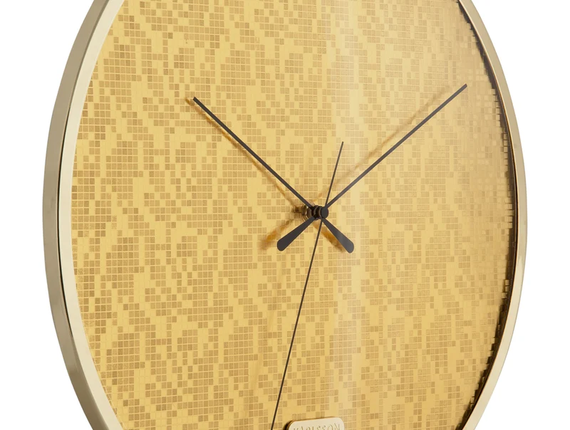 Karlsson Disco KA6005GD Wanduhr Gold • Geräuschloses Sweep-Uhrwerk • Discoball-Design