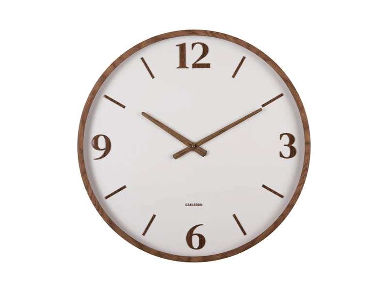 Karlsson Detalle Large KA6087WG Wanduhr Warmgrau • Geräuschloses Sweep-Uhrwerk • Holzoptik-Akzent
