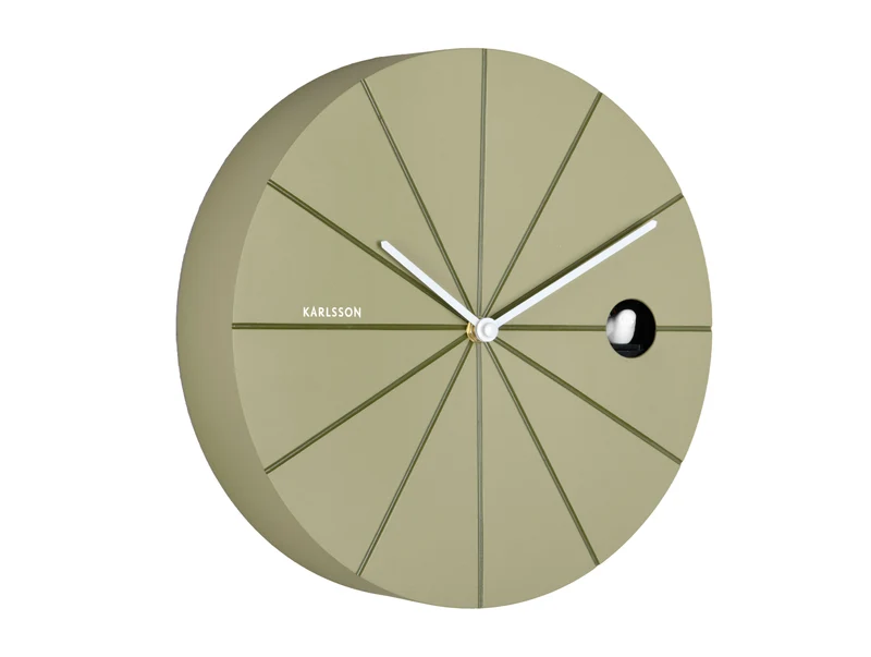 Karlsson Destacado Cuckoo KA6068GR Wanduhr Olivgrün • Kuckucksvogel stündlich • Automatische Nachtabschaltung