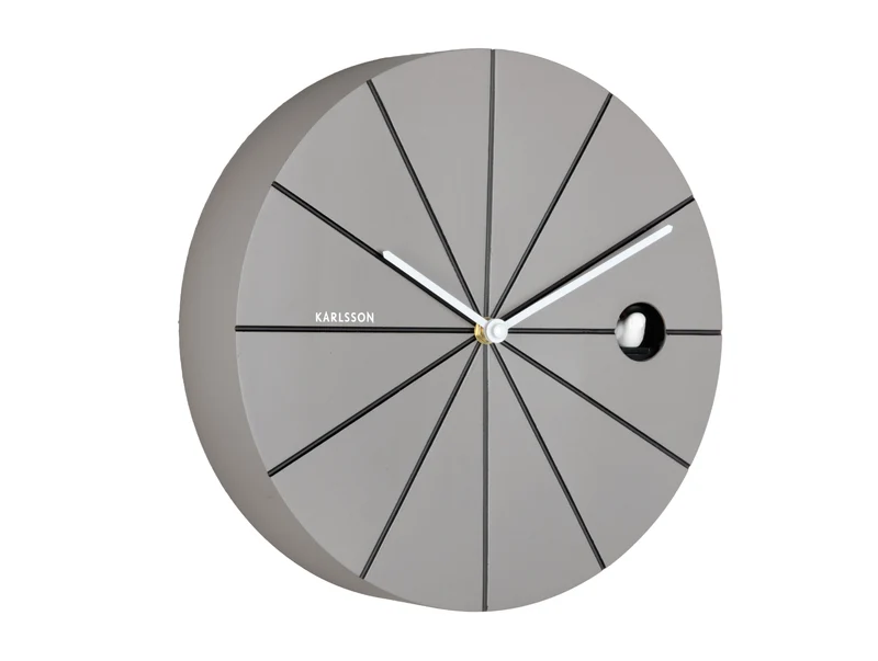 Karlsson Destacado Cuckoo KA6068DG Wanduhr Dunkelgrau • Kuckucksruf zur vollen Stunde • Lautstärkeregler