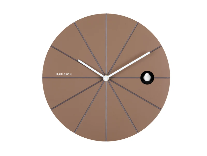 Karlsson Destacado Cuckoo KA6068BR Wanduhr Mokkabraun • Kuckucksruf zur vollen Stunde • Modernes Design