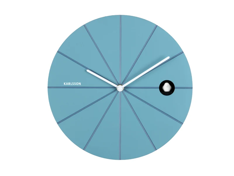Karlsson Destacado Cuckoo KA6068BL Wanduhr Luftblau • Kuckucksruf zur vollen Stunde • Modernes Rundzifferblatt