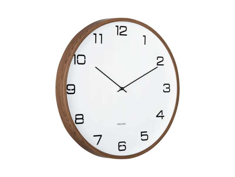 Karlsson Delicado Large KA6088WH Wanduhr Weiß • Sweep-Uhrwerk • Holz-Optik-Akzent