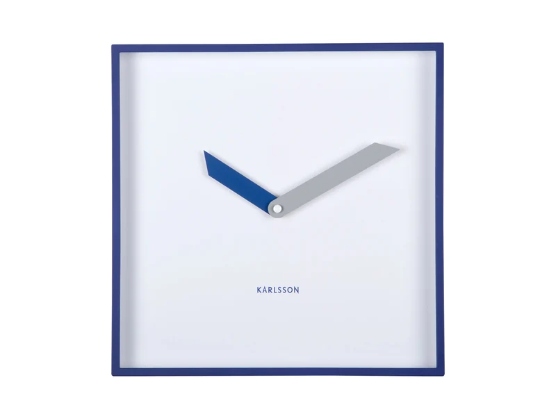 Karlsson Cool Retro Cuadrado KA6112BL Wanduhr Kobaltblau • Geräuschloses Sweep-Uhrwerk • Quadratisches Retrodesign