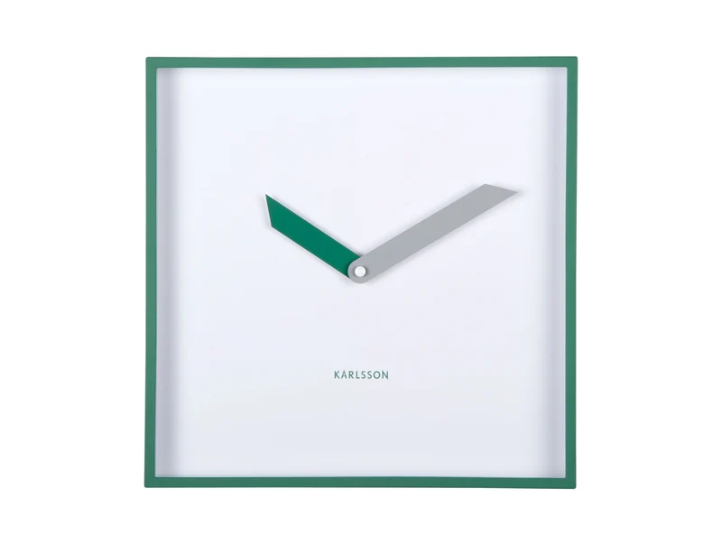 Karlsson Cool Retro Cuadrado KA6112GR Wanduhr Retrogrün • Geräuschloses Sweep-Uhrwerk • Quadratisches Retro-Design