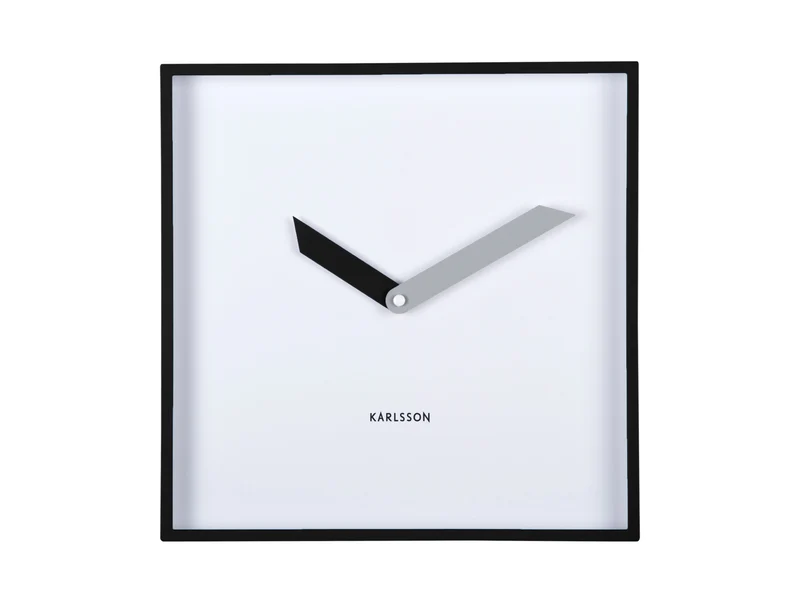 Karlsson Cool Retro Cuadrado KA6112BK Wanduhr Schwarz • Geräuschloses Sweep-Uhrwerk • Markantes Retro-Design