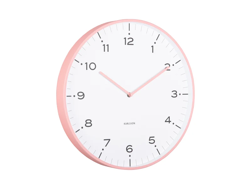 Karlsson Circus Rings KA6011PI Wanduhr Flamingopink • Geräuschloses Sweep-Uhrwerk • Eisenrahmen in Ringoptik