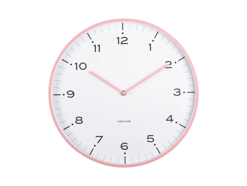 Karlsson Circus Rings KA6011PI Wanduhr Flamingopink • Geräuschloses Sweep-Uhrwerk • Eisenrahmen in Ringoptik