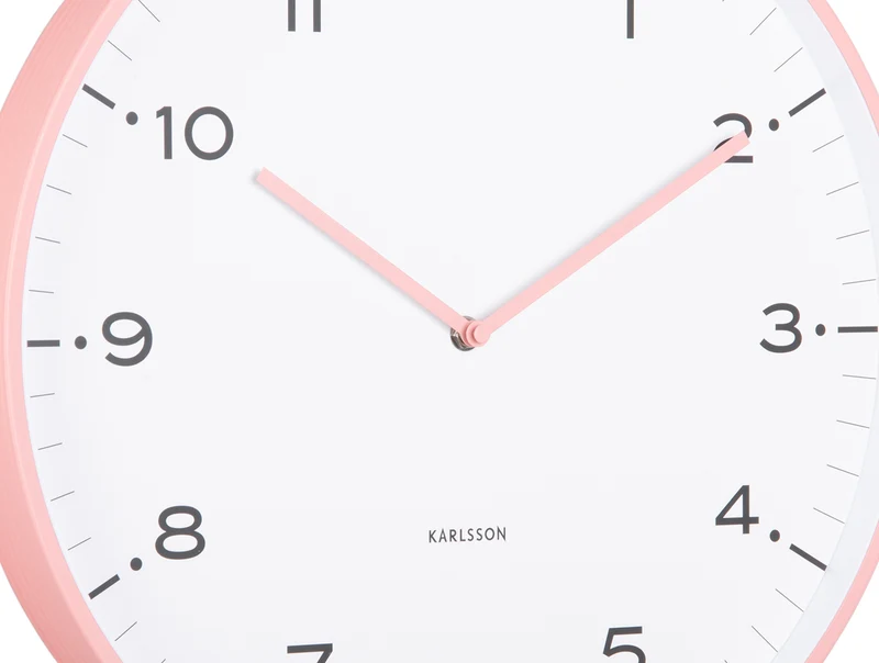 Karlsson Circus Rings KA6011PI Wanduhr Flamingopink • Geräuschloses Sweep-Uhrwerk • Eisenrahmen in Ringoptik