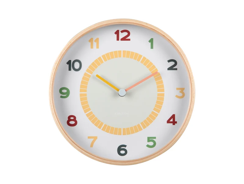 Karlsson Chico KA5962MC Wanduhr Mehrfarbig • Geräuschloses Sweep-Uhrwerk • Kinderzimmer-Design
