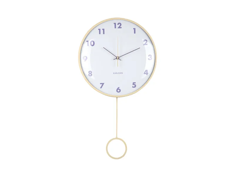 Karlsson Cheeky Dome Pendulum KA6058LY Wanduhr Gelb • Sweep-Uhrwerk • Transparente Kuppel