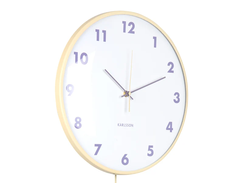 Karlsson Cheeky Dome Pendulum KA6058LY Wanduhr Gelb • Sweep-Uhrwerk • Transparente Kuppel