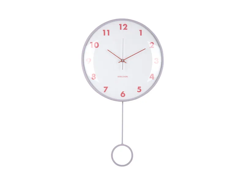 Karlsson Cheeky Dome Pendulum KA6058LP Wanduhr Softlila • Sweep-Uhrwerk • Pendel-Design