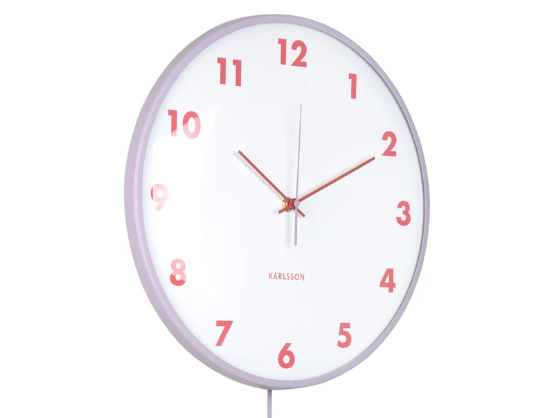 Karlsson Cheeky Dome Pendulum KA6058LP Wanduhr Softlila • Sweep-Uhrwerk • Pendel-Design