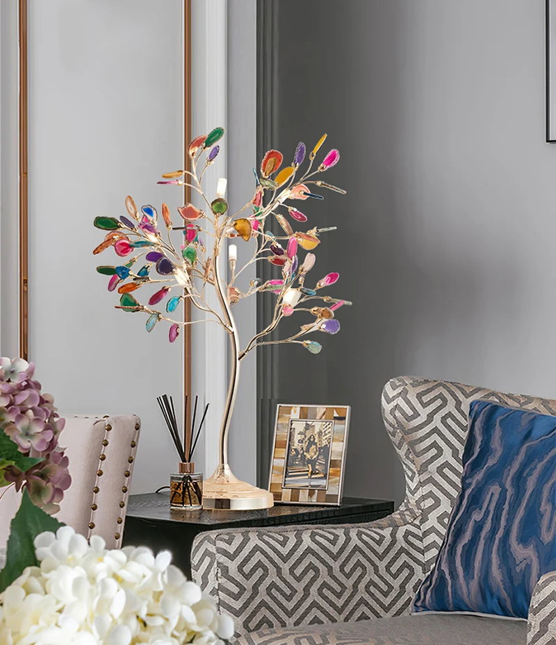 Agaat Kroonluchter – Natuursteen Hanglamp met Rozégouden Frame voor Hoge Ruimtes – Ø 65 cm & Ø 85 cm | Sansoti