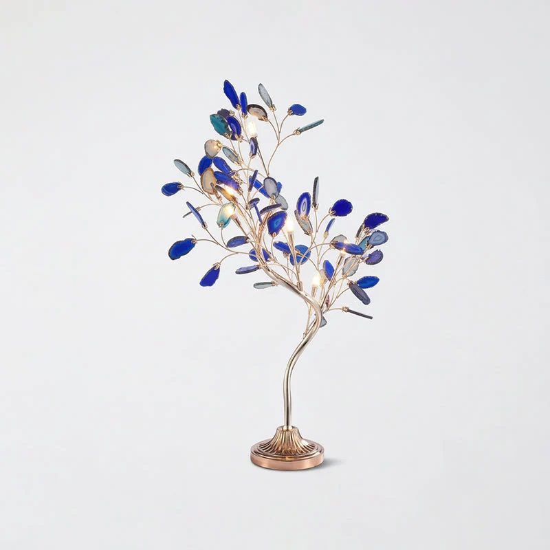 Agaat Kroonluchter – Natuursteen Hanglamp met Rozégouden Frame voor Hoge Ruimtes – Ø 65 cm & Ø 85 cm | Sansoti