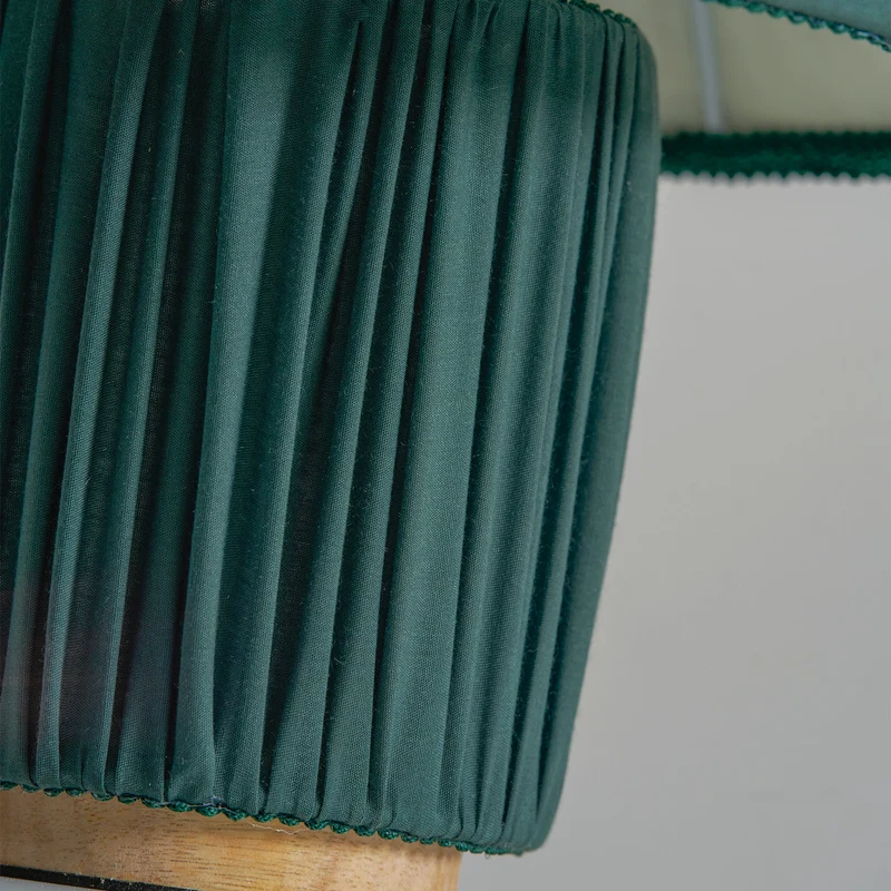 Retro Tafellamp met Geplooide Stoffen Kap – Warm Zacht Licht – Scandinavisch Minimalistisch Design voor Slaapkamer Woonkamer | Sansoti