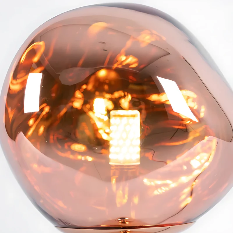 Tafellampe met Gesmolten Lava Textuur in Goud, Roségoud of Zilver | Sansoti