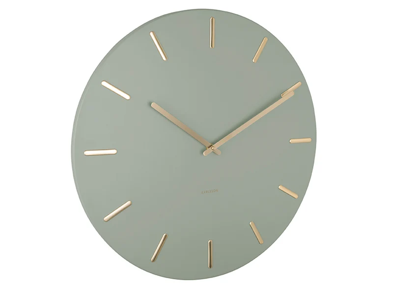 Karlsson Charm KA5716DG Wanduhr Dschungelgrün • Offenes Zifferblatt • Goldene Details