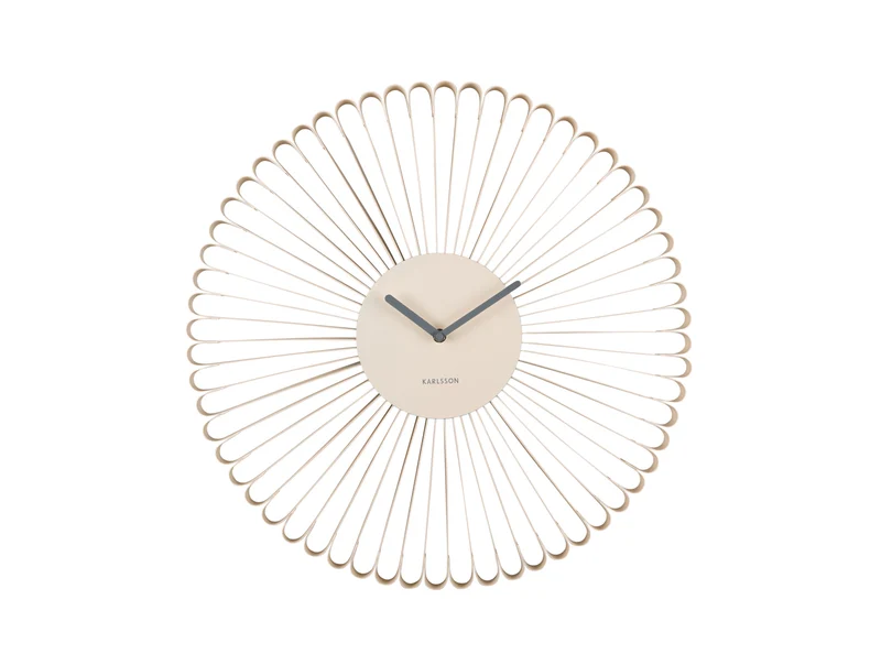 Karlsson Cascara KA6074WH Wanduhr Cremeweiß • Geräuschloses Sweep-Uhrwerk • Skulpturales Eisendesign