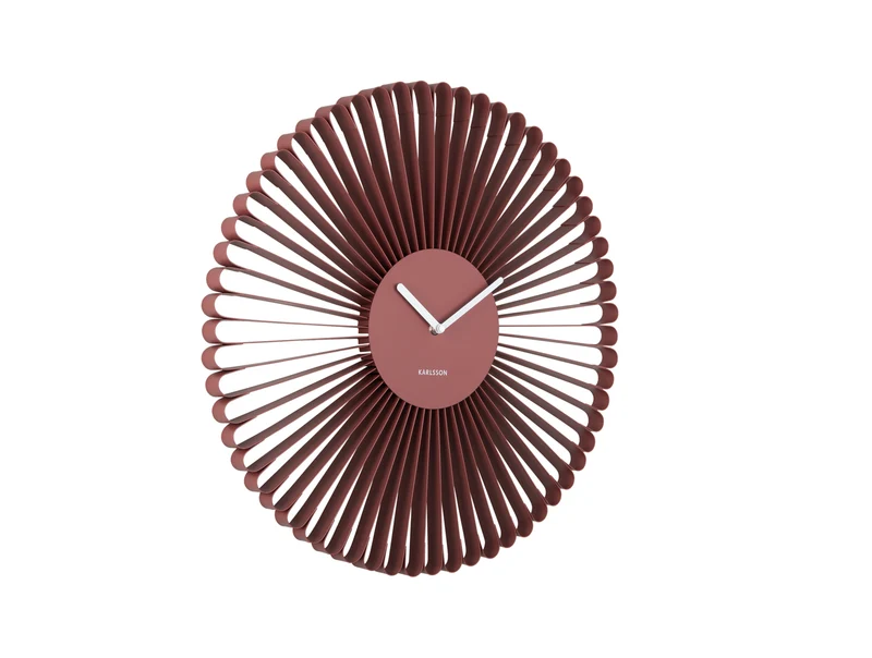 Karlsson Cascara KA6074RD Wanduhr Rotockra • Geräuschloses Sweep-Uhrwerk • Skulpturales Eisendesign