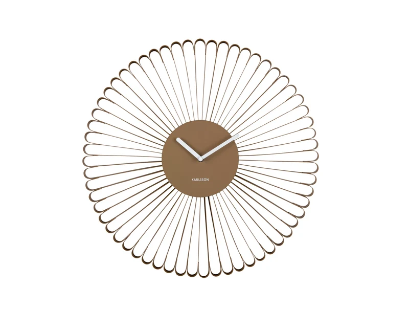 Karlsson Cascara KA6074BR Wanduhr Mokkabraun • Geräuschloses Sweep-Uhrwerk • Skulpturales Eisendesign