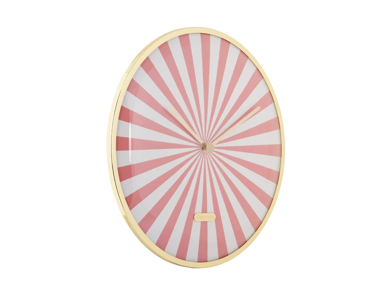 Karlsson Candy Swirl Dome KA6007PI Wanduhr Flamingo-Pink • Geräuschloses Sweep-Uhrwerk • Verspieltes Spiral-Design