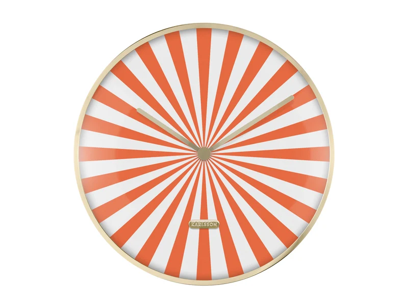 Karlsson Candy Swirl Dome KA6007OR Wanduhr Orange • Geräuschloses Sweep-Uhrwerk • Verspielte Bonbon-Optik
