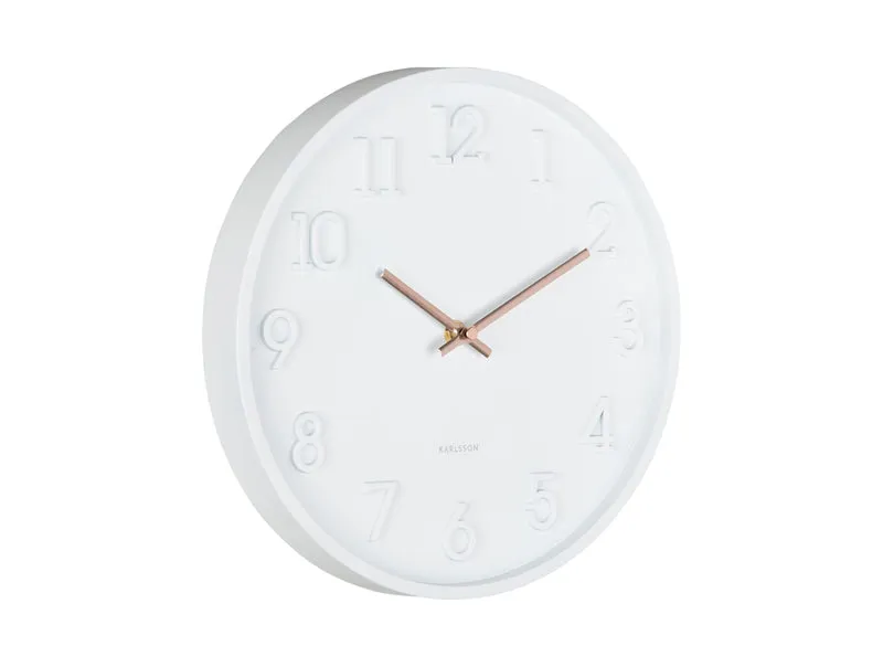 Karlsson Calma KA6041WH Wanduhr Weiß • Geräuschloses Sweep-Uhrwerk • Skandinavisches Design