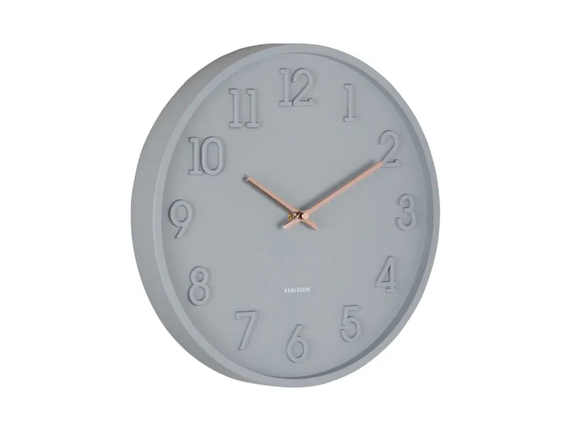 Karlsson Calma KA6041GY Wanduhr Dunkelgrau • Geräuschloses Sweep-Uhrwerk • Skandinavisches Design