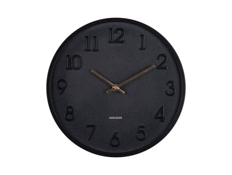 Karlsson Calma KA6041BK Wanduhr Schwarz • Geräuschloses Sweep-Uhrwerk • Skandinavisches Design