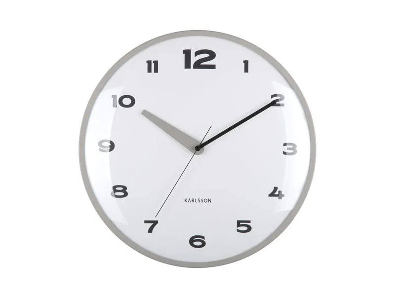 Karlsson Brisk Dome KA6028GY Wanduhr Dunkelgrau • Sweep-Uhrwerk • Dome-Linse