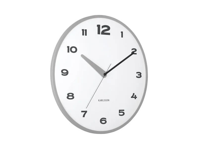 Karlsson Brisk Dome KA6028GY Wanduhr Dunkelgrau • Sweep-Uhrwerk • Dome-Linse