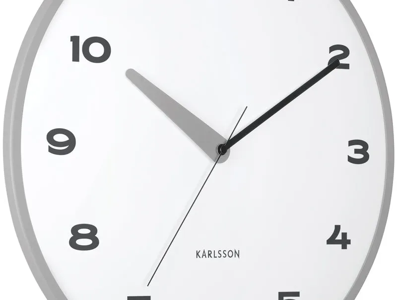 Karlsson Brisk Dome KA6028GY Wanduhr Dunkelgrau • Sweep-Uhrwerk • Dome-Linse