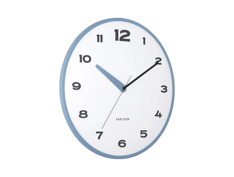 Karlsson Brisk Dome KA6028BL Wanduhr Klassischblau • Geräuschloses Sweep-Uhrwerk • Gewölbte Dome-Linse