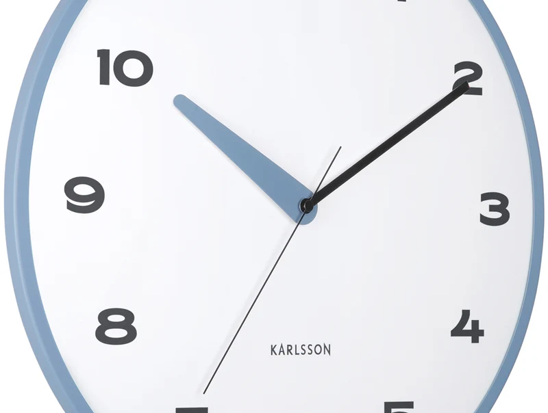 Karlsson Brisk Dome KA6028BL Wanduhr Klassischblau • Geräuschloses Sweep-Uhrwerk • Gewölbte Dome-Linse