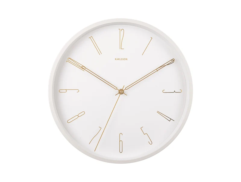 Karlsson Belle Numbers KA5898WH Wanduhr Weiß • Sweep-Uhrwerk • Geräuscharmer Lauf