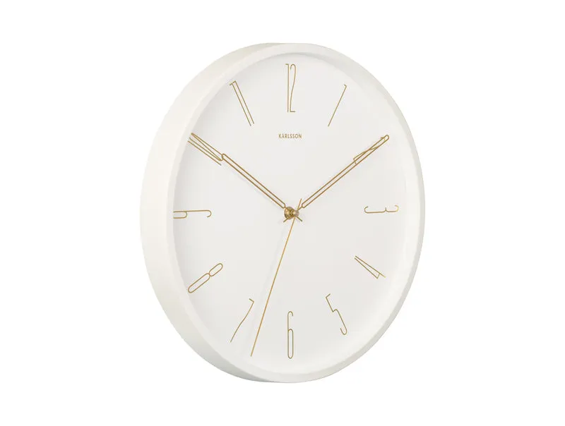 Karlsson Belle Numbers KA5898WH Wanduhr Weiß • Sweep-Uhrwerk • Geräuscharmer Lauf