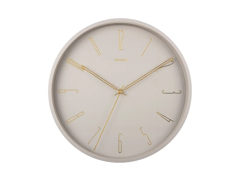 Karlsson Belle Numbers KA5898WG Wanduhr Warmgrau • Geräuschloses Sweep-Uhrwerk • Arabische Ziffern