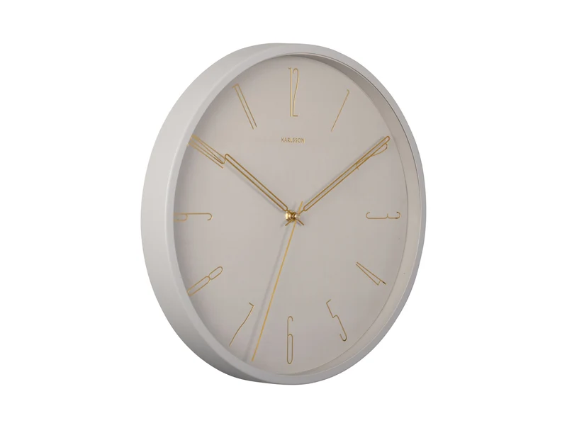Karlsson Belle Numbers KA5898WG Wanduhr Warmgrau • Geräuschloses Sweep-Uhrwerk • Arabische Ziffern