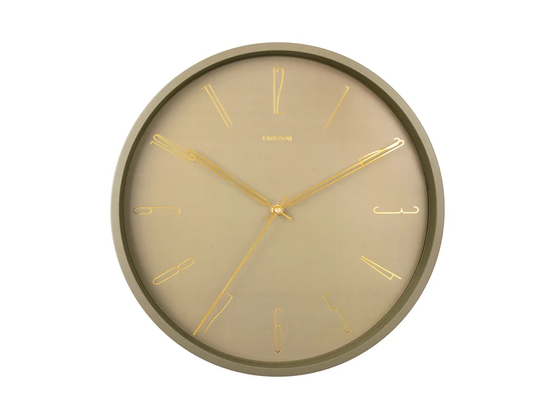 Karlsson Belle Numbers KA5898MG Wanduhr Moosgrün • Geräuschloses Sweep-Uhrwerk • Zeitloses Zahlendesign