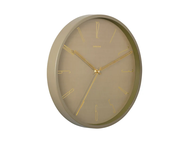 Karlsson Belle Numbers KA5898MG Wanduhr Moosgrün • Geräuschloses Sweep-Uhrwerk • Zeitloses Zahlendesign
