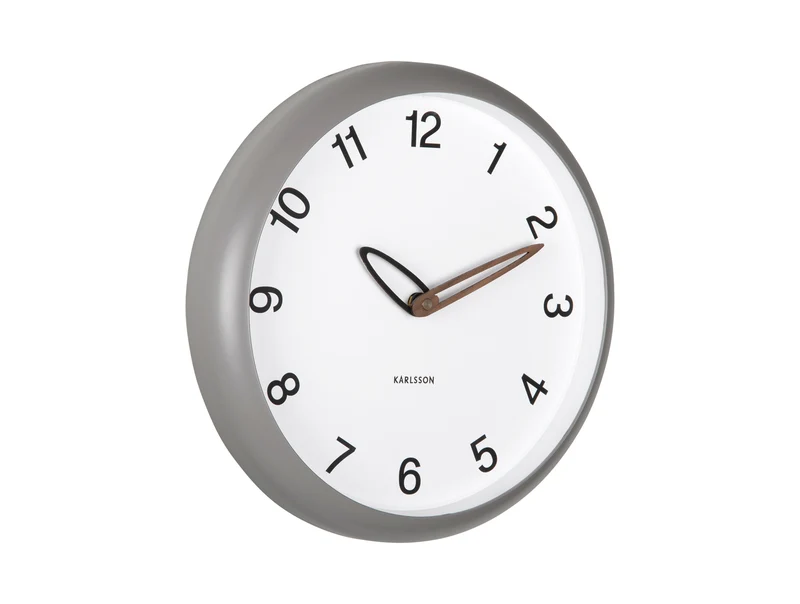 Karlsson Bella KA6043GY Wanduhr Dunkelgrau • Sweep-Uhrwerk • Minimalistisches Design