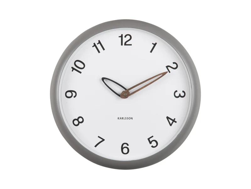 Karlsson Bella KA6043GY Wanduhr Dunkelgrau • Sweep-Uhrwerk • Minimalistisches Design