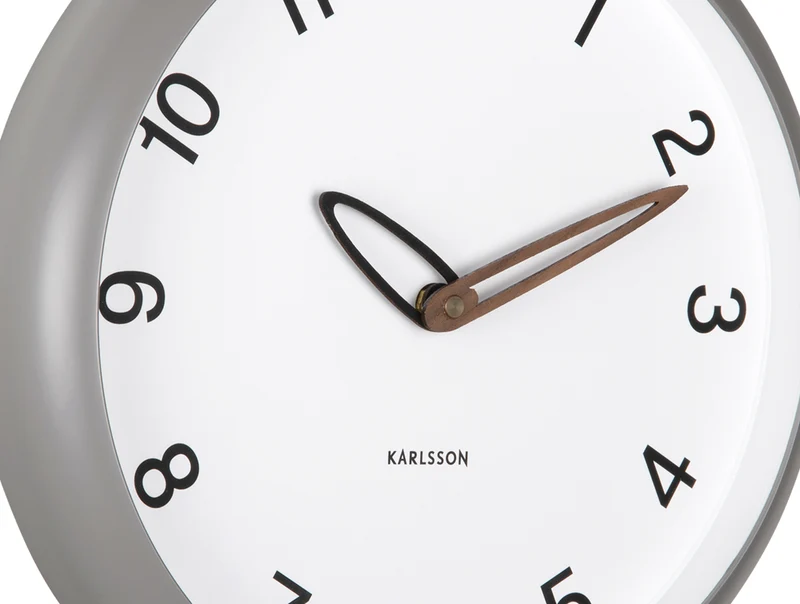 Karlsson Bella KA6043GY Wanduhr Dunkelgrau • Sweep-Uhrwerk • Minimalistisches Design