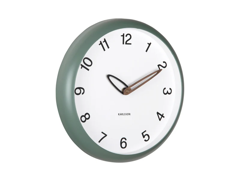 Karlsson Bella KA6043GR Wanduhr Dschungelgrün • Geräuschloses Sweep-Uhrwerk • Modernes Design