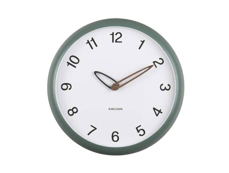 Karlsson Bella KA6043GR Wanduhr Dschungelgrün • Geräuschloses Sweep-Uhrwerk • Modernes Design