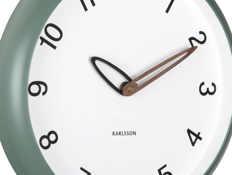 Karlsson Bella KA6043GR Wanduhr Dschungelgrün • Geräuschloses Sweep-Uhrwerk • Modernes Design