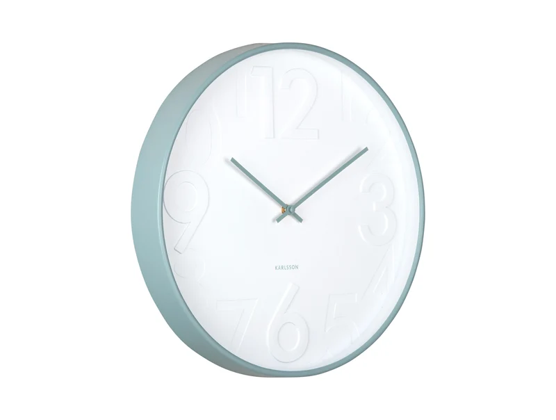 Karlsson Ayuno KA6063BL Wanduhr Misty Blue • Geräuschloses Sweep-Uhrwerk • Skandinavisches Design
