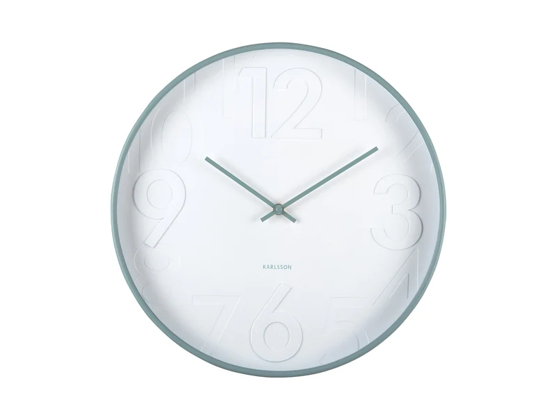 Karlsson Ayuno KA6063BL Wanduhr Misty Blue • Geräuschloses Sweep-Uhrwerk • Skandinavisches Design